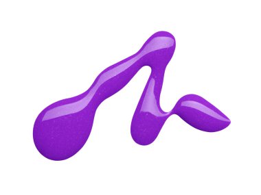 Beyaz arka planda izole edilmiş mor oje lekeleri. Makro fotoğraf. Üst görünüm