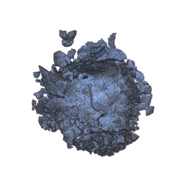 Beyaz arka planda izole edilmiş kozmetik ürünü örneği olarak kurumuş mavi göz gölgeleri