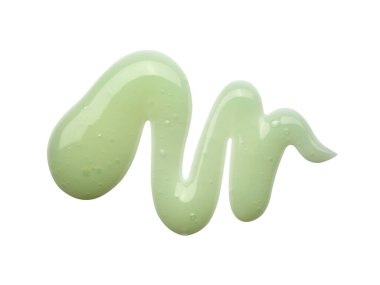 Beyaz arkaplanda izole edilmiş yeşil duş jeli örneği