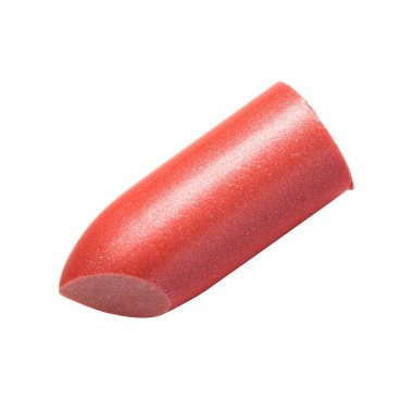 Beyaz arkaplanda kırmızı ruju kes