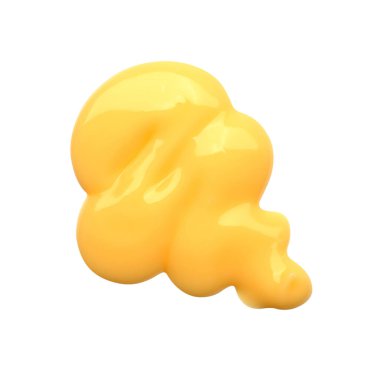 Beyaz arkaplanda izole edilmiş sarı şampuan örneği