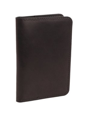 Beyaz arkaplanda siyah deri kapak