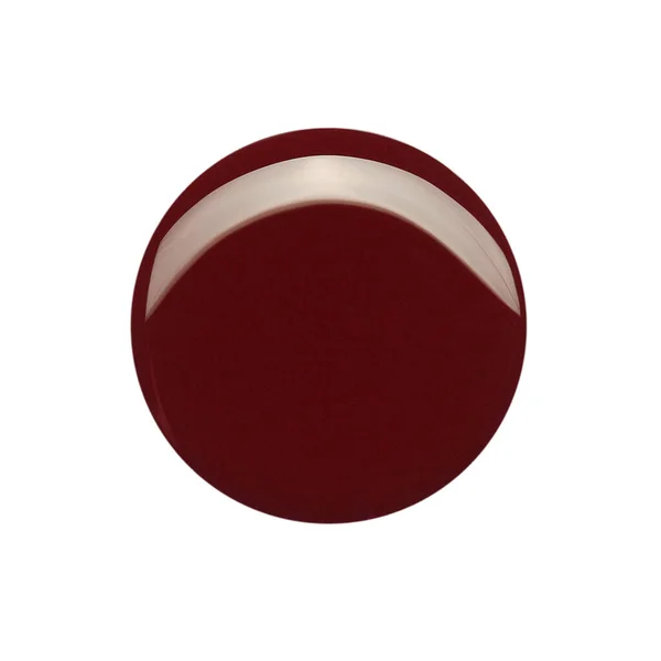Lote Círculo Vermelho Escuro Forma Esmalte Isolado Fundo Branco Foto — Fotografia de Stock