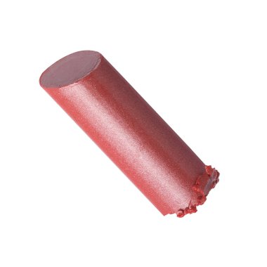 Beyaz arkaplanda izole edilmiş pastel pembe ruju kes