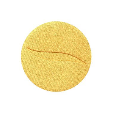 Beyaz arka planda izole edilmiş yuvarlak sarı göz gölgeleri