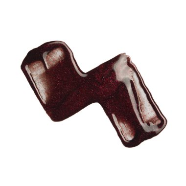 Beyaz arka planda koyu kahverengi oje lekeleri var. Fotoğraf. Üst görünüm