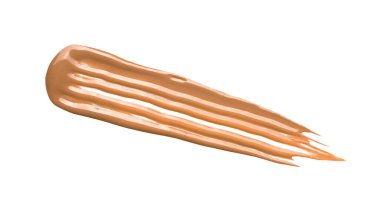 Beyaz arka planda kremalı bir temel var. İzole edilmiş. Güzellik ve moda anlayışı