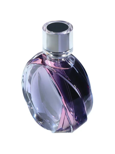 Glasflasche Parfüm Wasser Isoliert Auf Weißem Hintergrund Nahaufnahme — Stockfoto