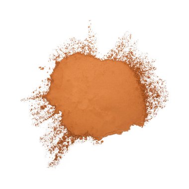 Dry crushed face powder isolated on white background