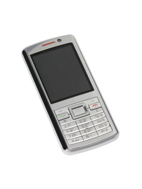 Eski cep telefonu beyaz arkaplanda izole edildi