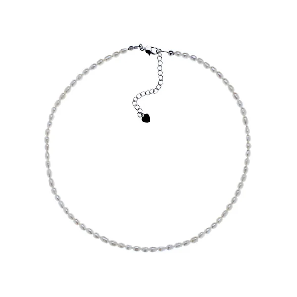 Lyxig Elegant Barock Pärla Silver Halsband Isolerad Vit Bakgrund Ovanifrån — Stockfoto