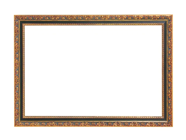 Empty Bronze Colored Wooden Frame Paintings Isolated White Background — Stock Photo, Image
