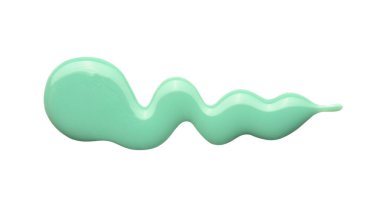 Beyaz arkaplanda izole edilmiş yeşil şampuan örneği