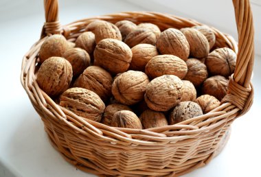 Çok sayıda sağlıklı ceviz kabuklarında