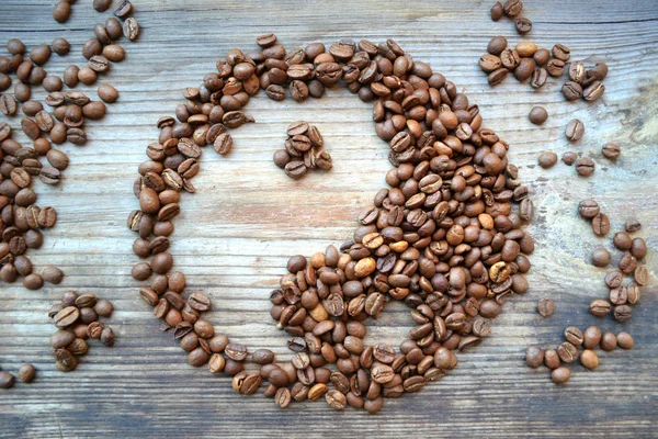 Yin yang símbolo hecho de granos de café — Foto de Stock