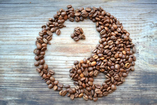 Yin yang símbolo hecho de granos de café — Foto de Stock
