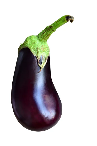 Healthy and delicious purple eggplant isolated on white — Stock Photo, Image