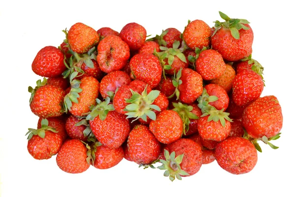 Red strawberries isolated on white — Stock Photo, Image