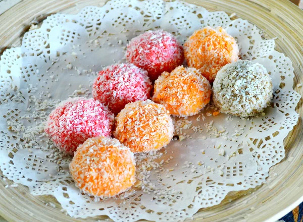 Orange and pink coconut candies