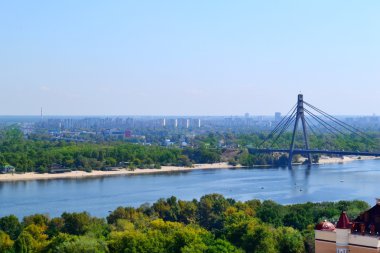 kiev Nehri Köprüsü dnipro ve Moskova güzel görünümü