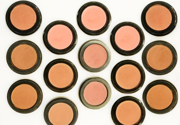 Sada různých blushers izolovaných na bílém — Stock fotografie