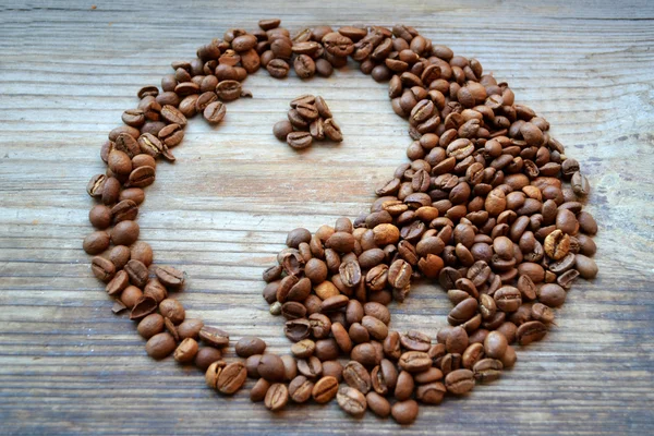 Yin yang símbolo hecho de granos de café — Foto de Stock