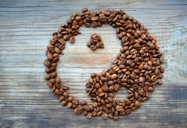 Yin yang símbolo hecho de granos de café — Foto de Stock