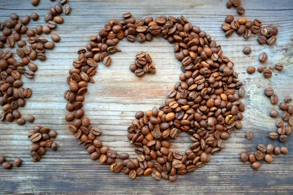Yin yang symbole fabriqué à partir de grains de café — Photo