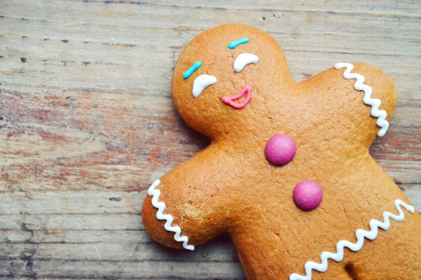 Christmas cookie man made of ginger bread — Stock Photo, Image