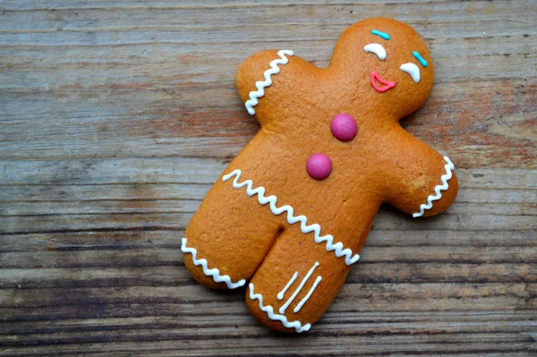 Christmas cookie man made of ginger bread — Stock Photo, Image