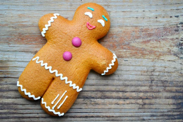 Christmas cookie man made of ginger bread — Stock Photo, Image