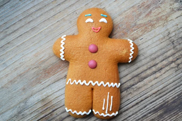 Christmas cookie man made of ginger bread — Stock Photo, Image