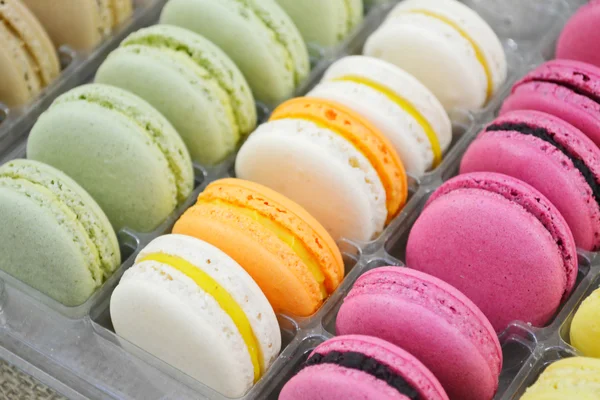 Conjunto de macarons franceses coloridos — Fotografia de Stock