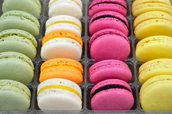 Conjunto de macarons franceses coloridos — Fotografia de Stock
