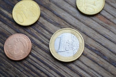 Euro coins ahşap tablo