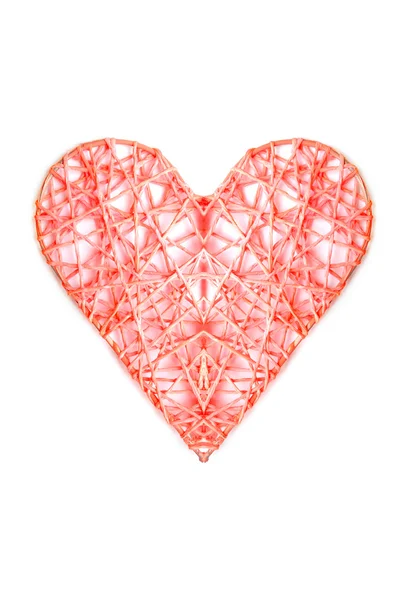 Pink handmade heart for St Valentine's Day — Stock Photo, Image