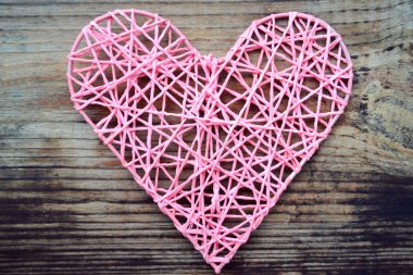 St Sevgililer günü için el yapımı pembe kalp