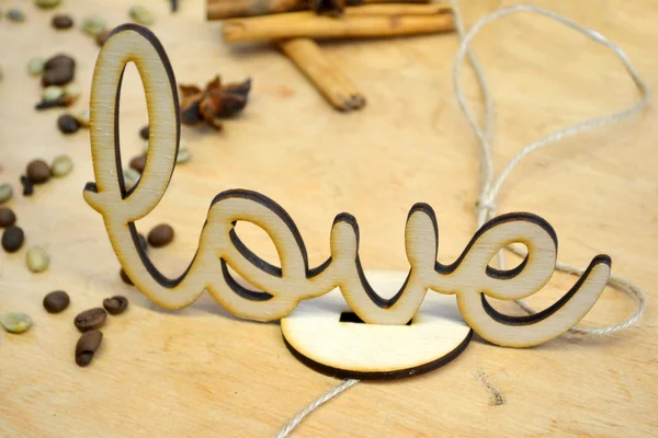 Love word made of wood — Stock Photo, Image