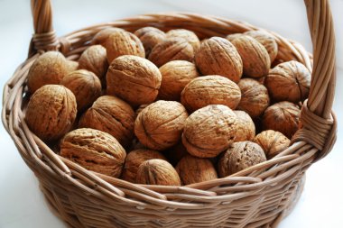 Çok sayıda sağlıklı ceviz kabuklarında