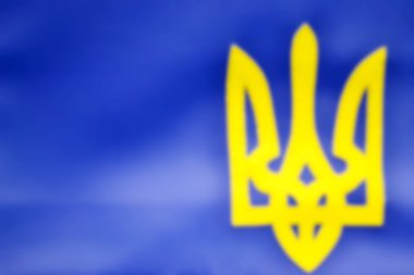 Sarı ve mavi arka plan bulanık Ukrayna - zıpkın Ulusal renklerde sembolü