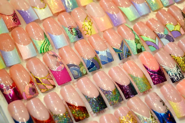 Different patterns of fake nails — Stock Photo, Image
