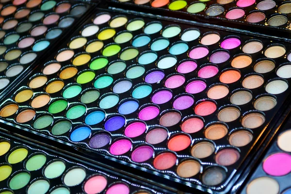 Cosmetics set of different colorful eyeshadow — Stock Photo, Image