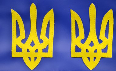 Ukrayna - zıpkın Ulusal renklerde sembolü sarı ve mavi arka plan