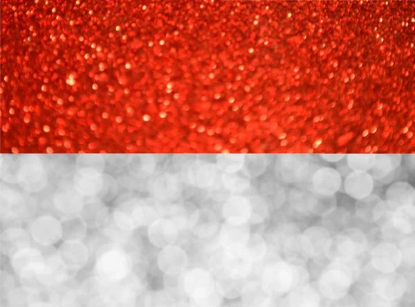 The National flag of Monaco made of bright and abstract blurred backgrounds with shimmering glitter — Stock Photo, Image