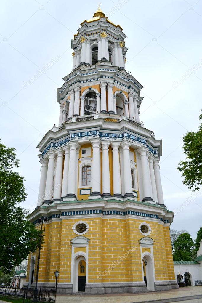 KYIV, UKRAINE - MAY 9, 2015: Kiev (Kyiv) Pechersk Lavra Great Bell Tower in Kyiv, Ukraine