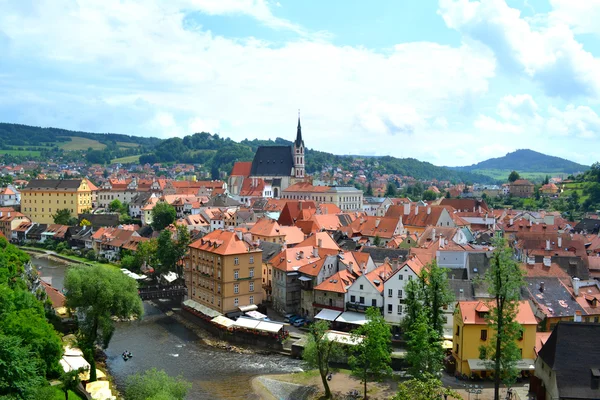 Vista de Cesky Krumlov cidade — Fotografia de Stock