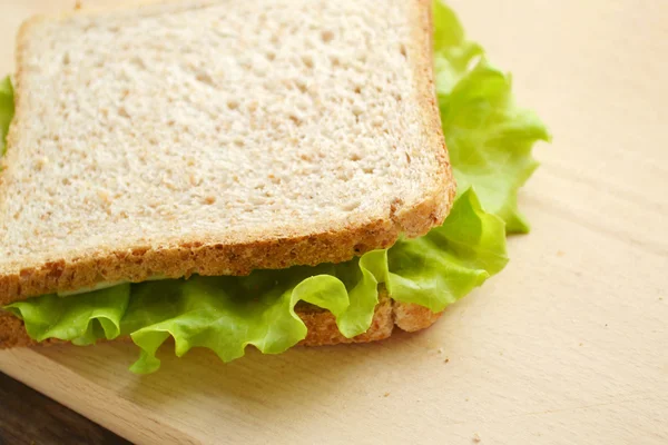 Big vegetarian sandwith with cheese and lettuce salad — Stock Photo, Image