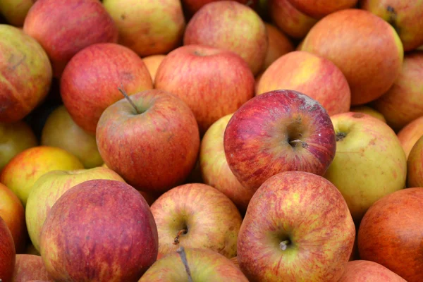 Manzanas rojas sabrosas enteras en el mercado — Foto de Stock