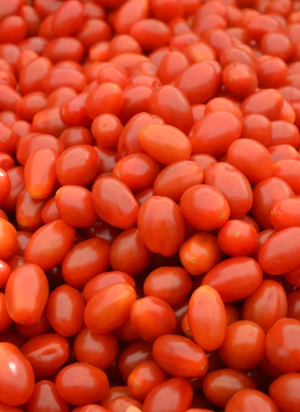 Small red cherry tomatoes at the market — Stock Photo, Image