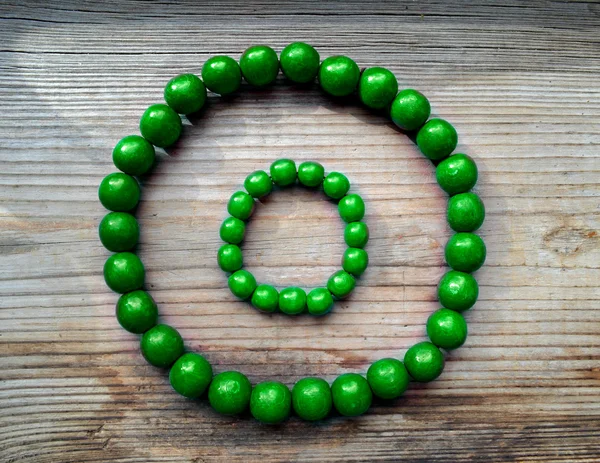 Traditional Ukrainian round green bead made from wood